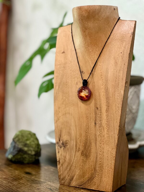 Glass Pendant Necklace featuring northern lights